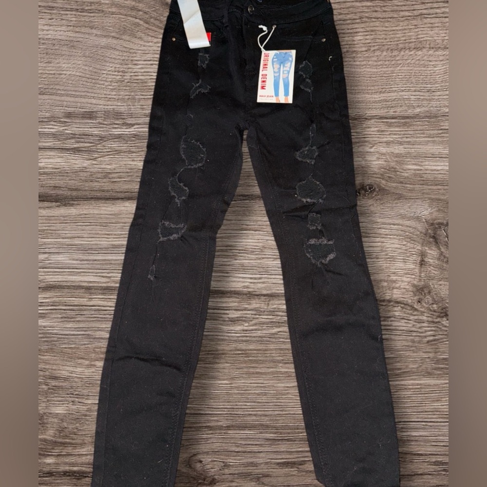 Black Distressed Skinny Jeans